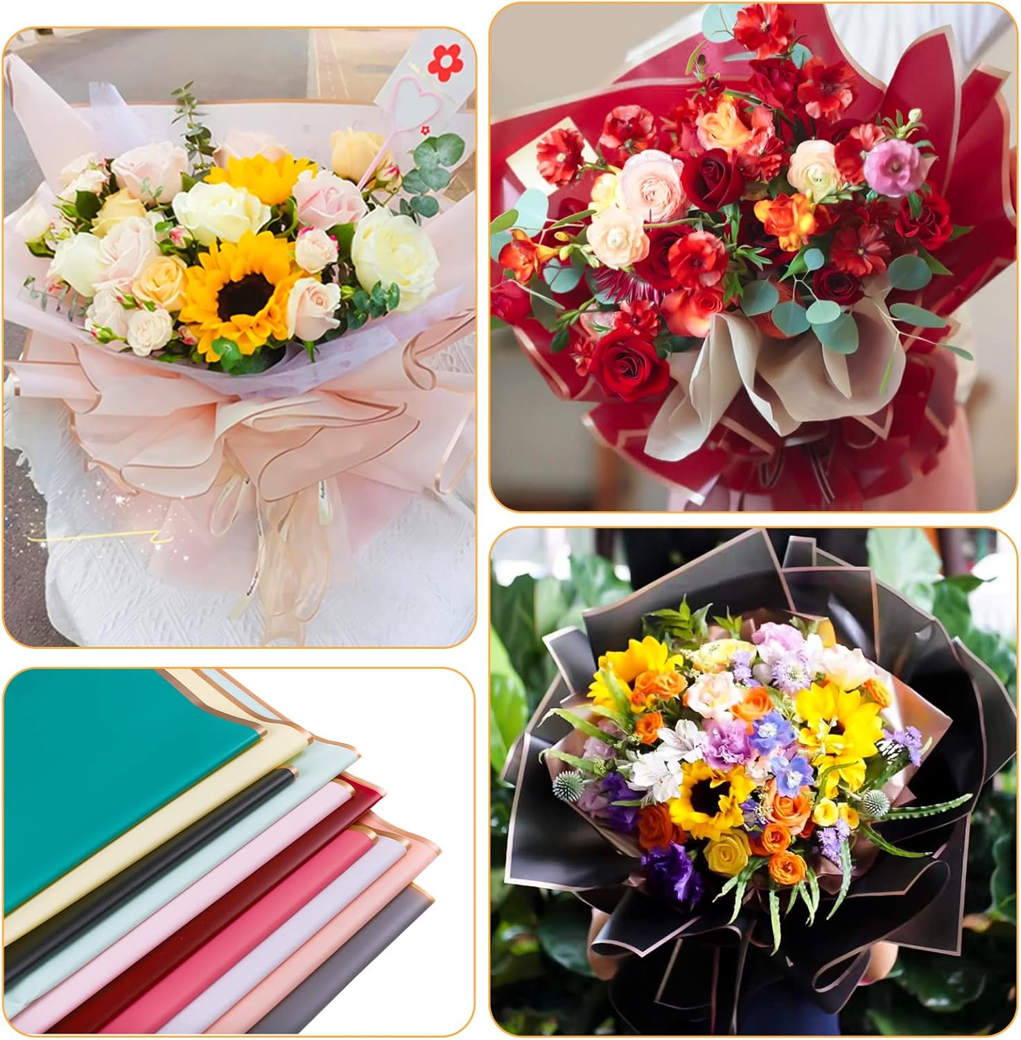 10장 8색 꽃다발 포장지, 꽃집 용품 방수 꽃다발 포 - Florist Flower Supply 리뷰 및 가격