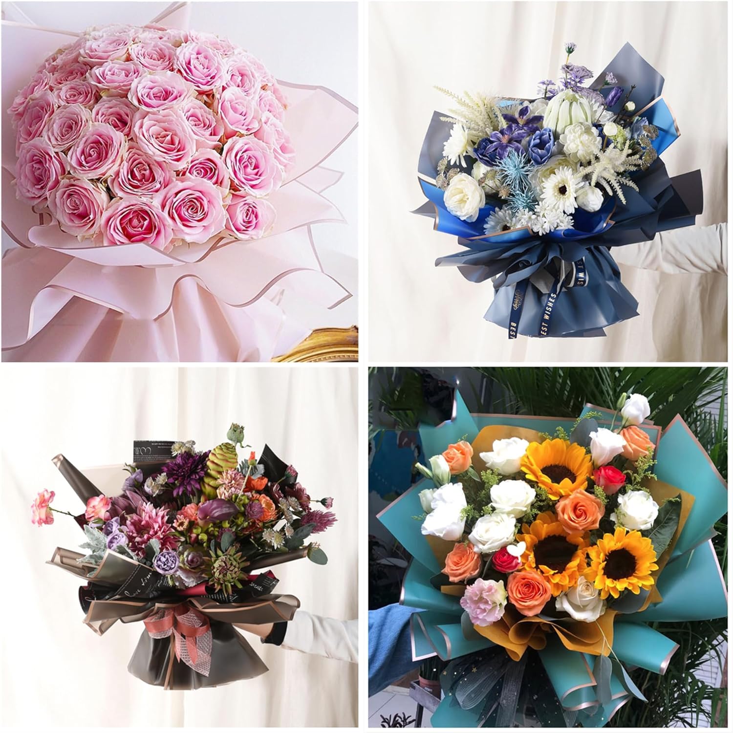 10장 8색 꽃다발 포장지, 꽃집 용품 방수 꽃다발 포 - Florist Flower Supply 리뷰 및 가격
