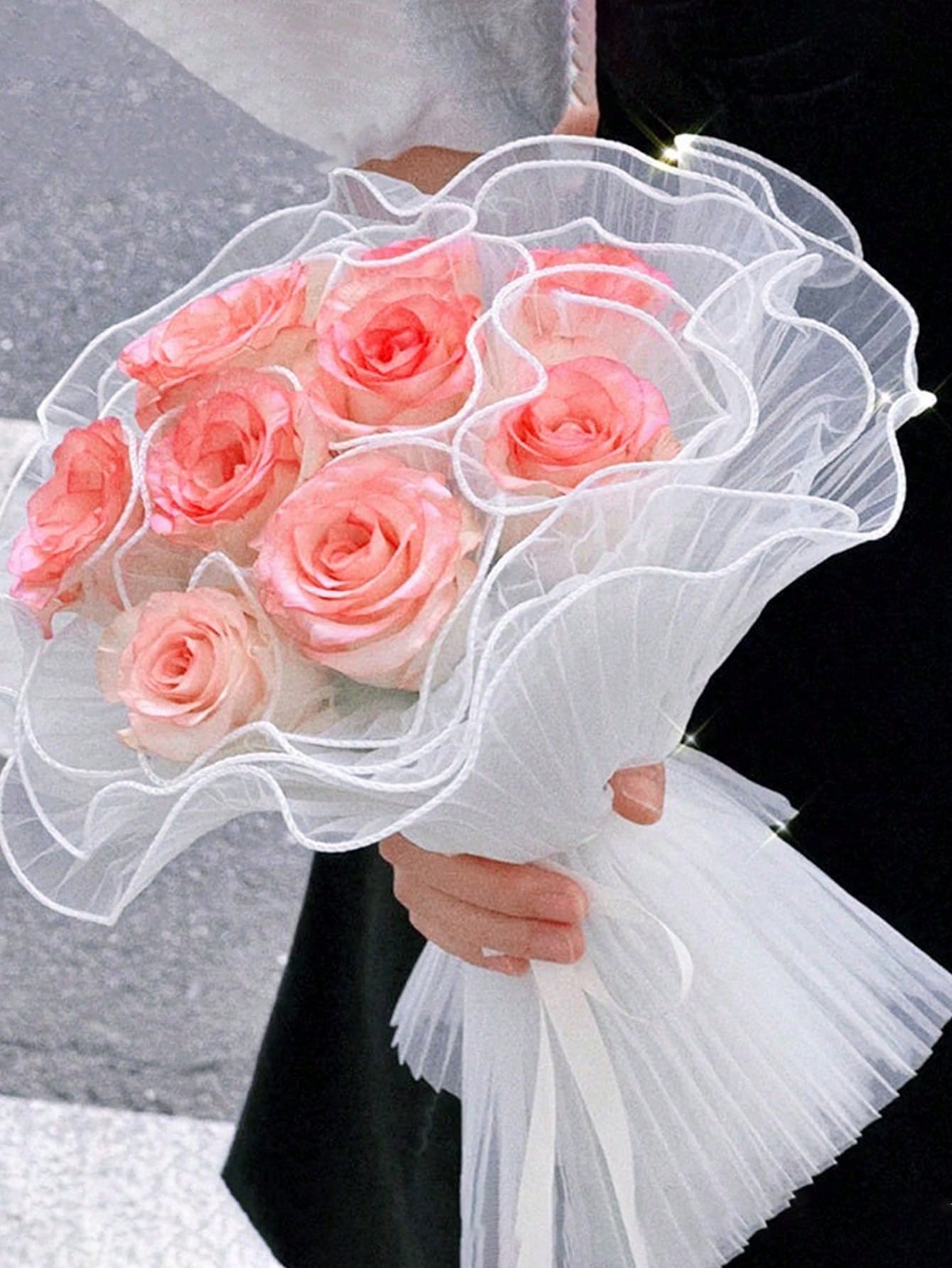 4야드 인조 진주 테두리 꽃 포장 메쉬 종이, 꽃다발  - Florist Flower Supply 리뷰 및 가격
